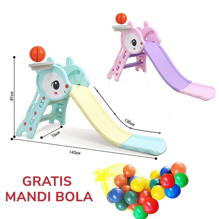 Gambar Mainan Prosotan Anak Model Rusa Mainan Perosotan dgn Ring dan Bola - Biru Muda dari NusaJayaMaret undefined Tokopedia