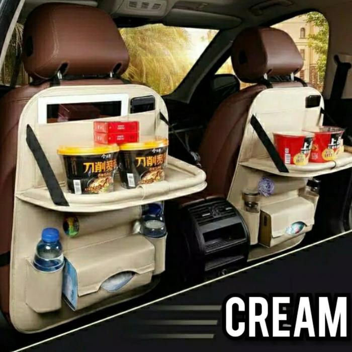 Gambar Car Seat Organizer Back Seat Organizer Auto Car Seat Organizer - Cream dari Prima Supplier undefined Tokopedia