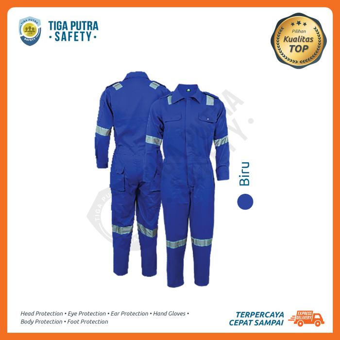 Gambar Wearpack Safety Coverall / Seragam Kerja Terusan Proyek V-Pro - Biru, 3XL dari Tiga Putra Safety undefined Tokopedia