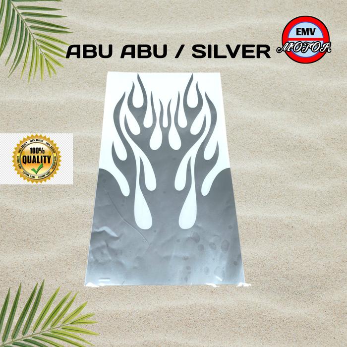 Gambar sticker lidah api tuk spakbor motor dll - Abu-abu dari Edy Motor Variasi undefined Tokopedia