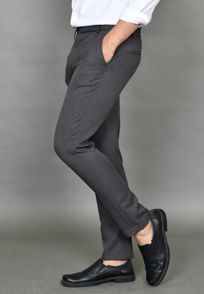 Gambar Celana bahan Kantor kerja formal elastis pants Pria cowok slimfit 1 - Dark grey, 35 dari Sendalan undefined Tokopedia