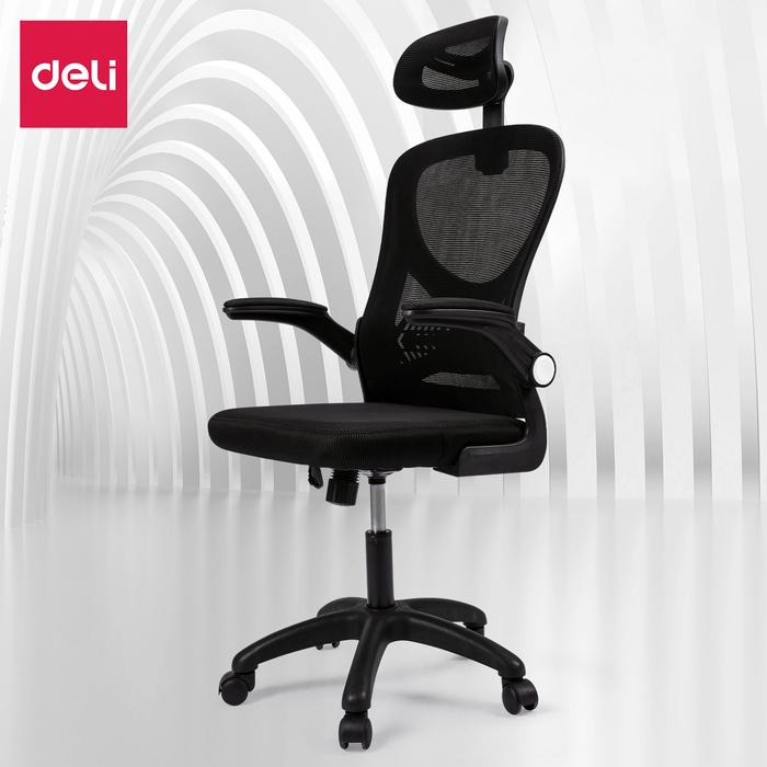 Gambar Deli Office Chair / Kursi Kantor Kerja Jaring Bantalan Tangan E4930 - Hitam dari Deli Stationery Indonesia undefined Tokopedia
