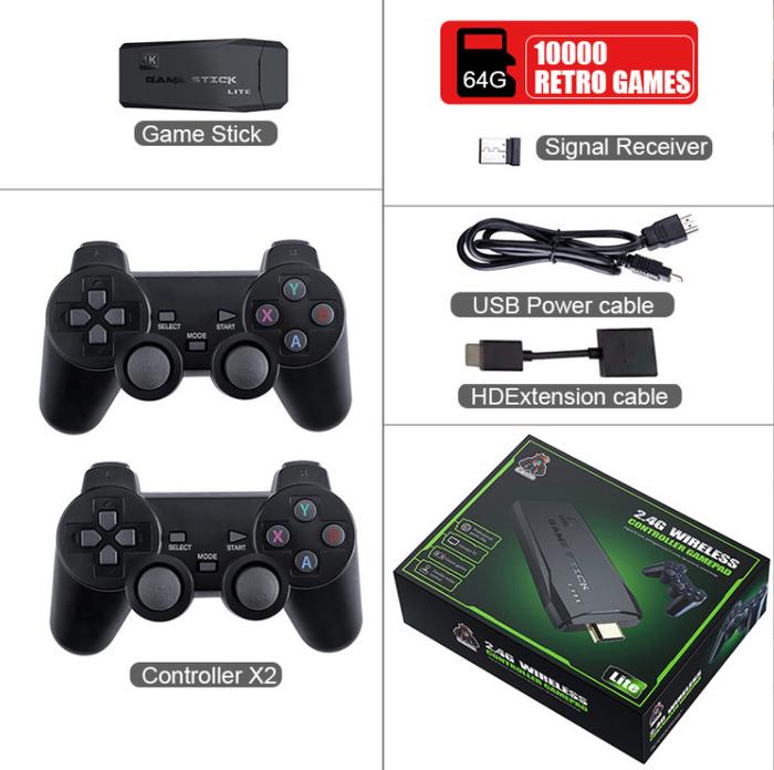 Gambar Games Stick 4K HDMI TV Box RETRO Video Game Console wireless Gamepad - 64GB 10K Games dari HeLo Official Store undefined Tokopedia