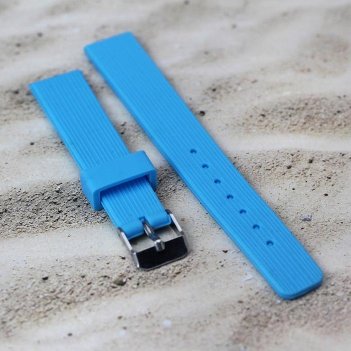 Gambar strap 16mm tali jam tangan silicon uk 16mm strap jam tangan rubber - Biru Muda dari Trendy-watches undefined Tokopedia
