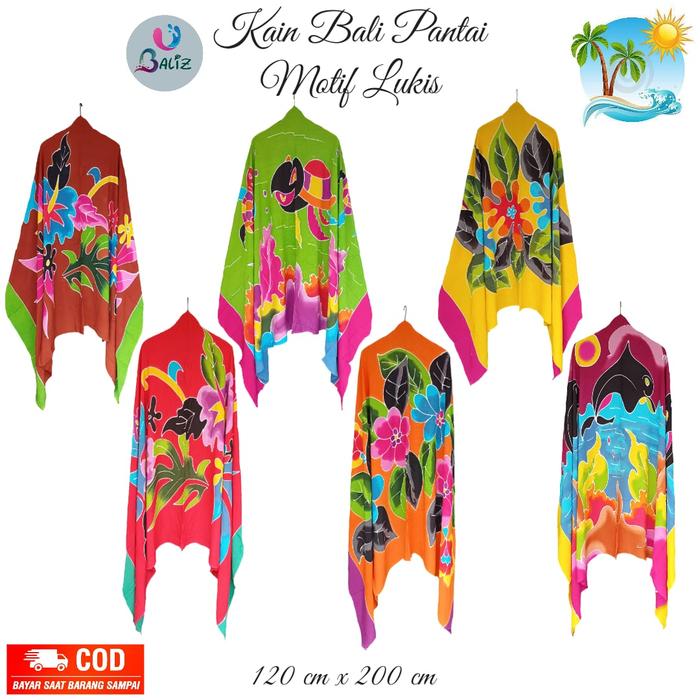 Gambar Kain Bali Pantai/Kain Bali Motif Lukis Jumbo Random/Kain Bali Halus - Random 1 dari Abiy Mode undefined Tokopedia