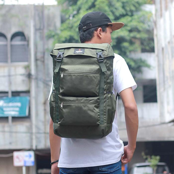 Gambar Tas Gunung Semi Carrier 40 liter Ransel Hiking Camping Outdoor Murah - Hijau dari TQSTORE9 undefined Tokopedia