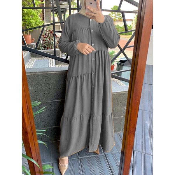 Gambar Gamis Alea Maxy Wanita - Abu-abu dari Tokogo.id undefined Tokopedia