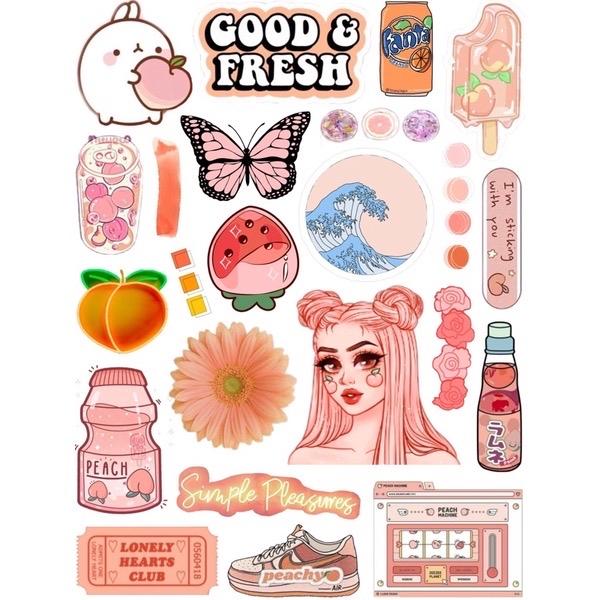Gambar Stiker Laptop Tumblr Aesthetic Dekorasi Cute - peach dari HSTICKERS undefined Tokopedia