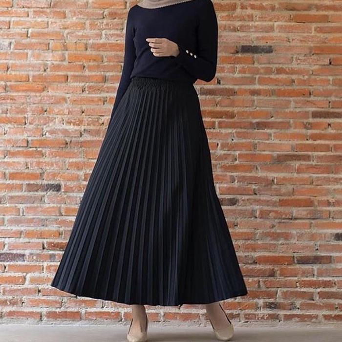 Gambar Ahlami- Yuri Skirt Rok Plisket Premium Rok Formal - BLACK dari ahlami undefined Tokopedia
