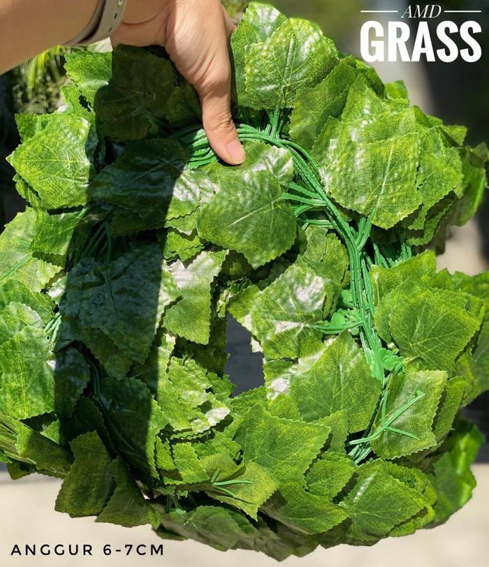 Gambar Daun Anggur Rambat Plastik Lebar 7,5cm Panjang 180cm - Anggur dari AMD Grass Malang undefined Tokopedia