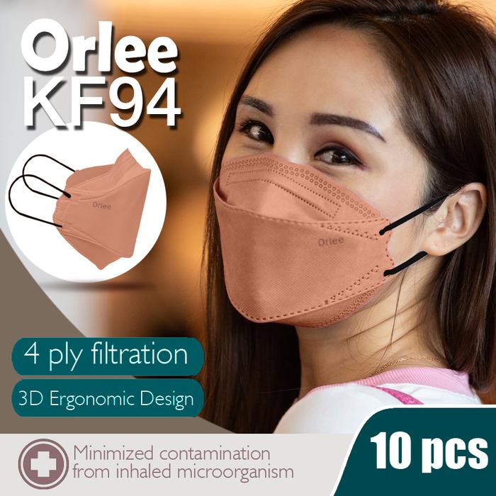 Gambar Masker KF94 Orlee 4ply earloop Peach Green Tea Matcha Cream isi 10 - Peach dari Lbagstoremall undefined Tokopedia