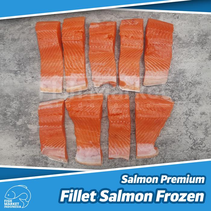 Gambar Fillet Filet Salmon Beku Frozen 1 KG -Fillet Salmon Frozen Murah cut 5 dari Fish Market,id undefined Tokopedia