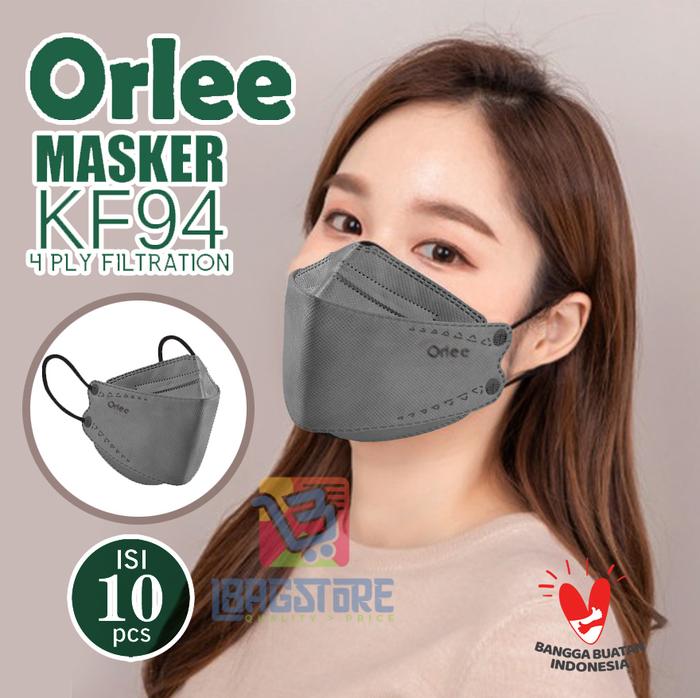Gambar Masker KF94 Orlee 4ply earloop Peach Green Tea Matcha Cream isi 10 - Abu-abu dari Lbagstoremall undefined Tokopedia