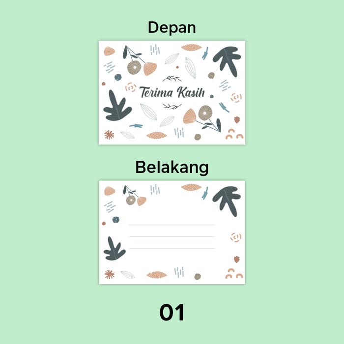 Gambar Kartu Ucapan Terima kasih / Kartu Ucapan Thank You / Thank You Card - 01 dari Revo Print Shop undefined Tokopedia