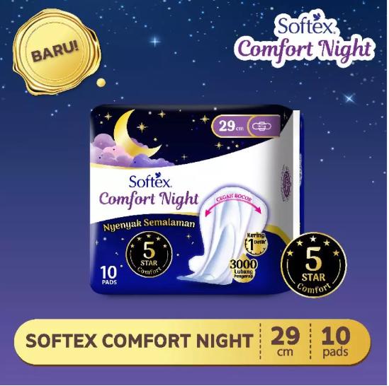 Gambar Softex Comfort Night 29 36 cm isi 10 20 12 pads pembalut malam wing - 29cm isi 10pads dari Asisten belanja Tokopedia undefined Tokopedia
