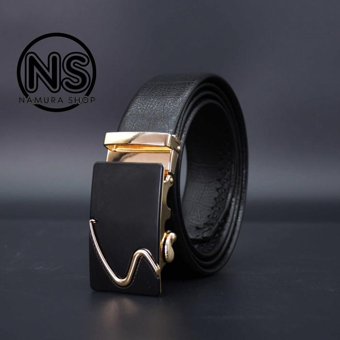 Gambar Ikat Pinggang Pria Tipe Rell Leather PU Sintetis Sabuk Pria Kulit 017 - 2gold dari namurashop25 undefined Tokopedia