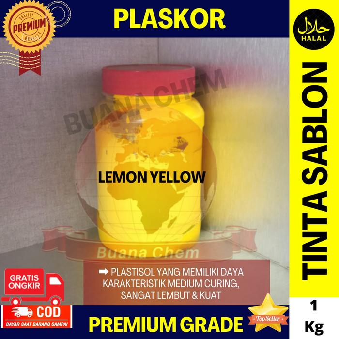 Gambar Plaskor 1 kg Plastisol Tinta Sablon Pasta Sablon Cat Sablon - Lemon Yellow dari Buana Chem undefined Tokopedia