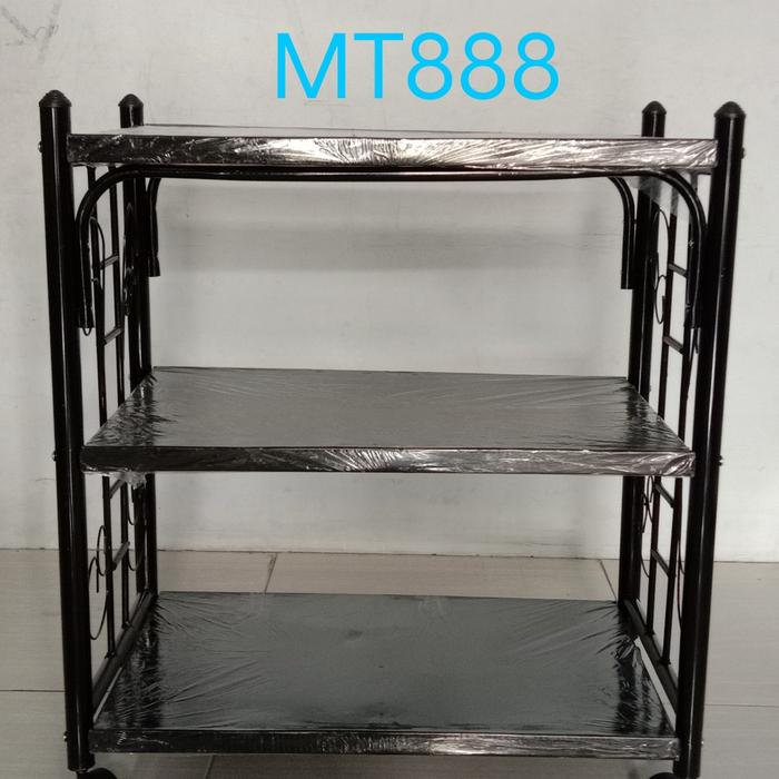 Gambar Rak Meja Serbaguna Rak TV Rak Besi Plat Roda - MT 888 dari Toko Pratama Karya undefined Tokopedia