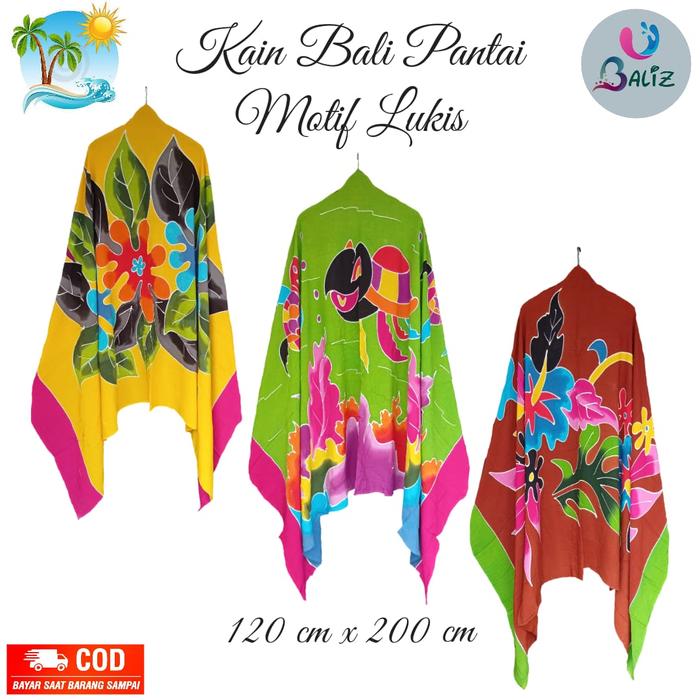 Gambar Kain Bali Pantai/Kain Bali Motif Lukis Jumbo Random/Kain Bali Halus - Random 2 dari Abiy Mode undefined Tokopedia