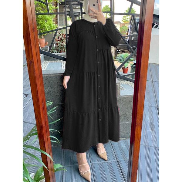Gambar Gamis Alea Maxy Wanita - Hitam dari Tokogo.id undefined Tokopedia