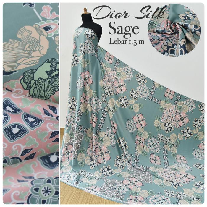 Gambar kain silk by NY | kain meteran | harga per 0,5m - sage dari kurniatextile undefined Tokopedia