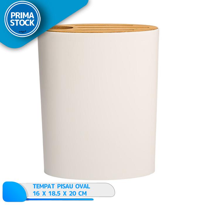 Gambar TEMPAT PISAU GUNTING SENDOK KNIFE HOLDER OVAL MINIMALIS MODERN NORDIC - Putih dari Prima Stock undefined Tokopedia