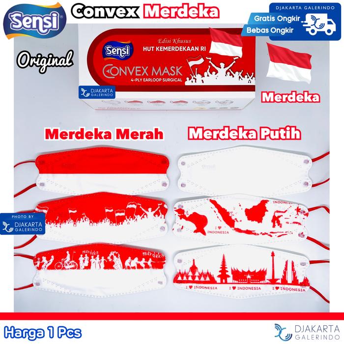 Gambar Masker Sensi Convex Merah Putih Merdeka edition 4Ply - Merdeka Random dari Djakarta Galerindo Tokped undefined Tokopedia
