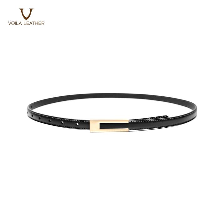 Gambar Ikat Pinggang Wanita Kulit Asli Slim Voila Belle - Black dari Voila Leather undefined Tokopedia