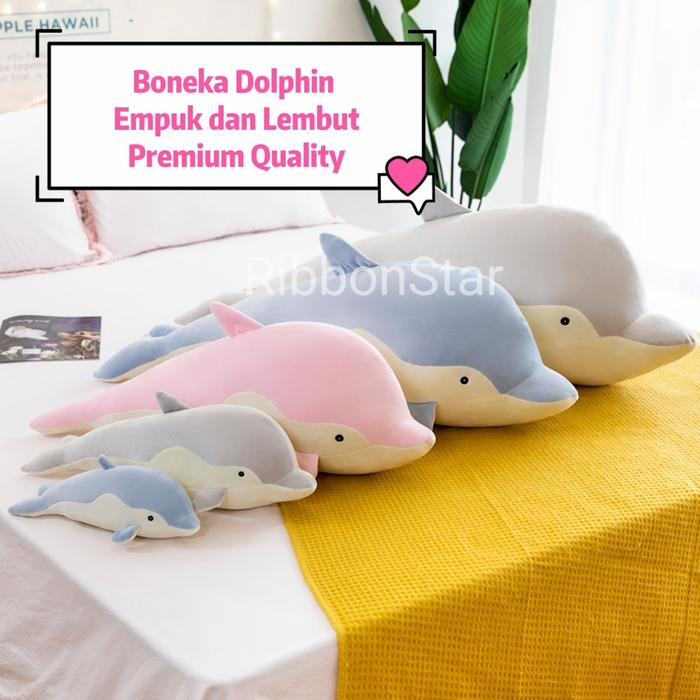 Gambar boneka dolphin jumbo lumba premium - random 1 dari Ribbon Star undefined Tokopedia