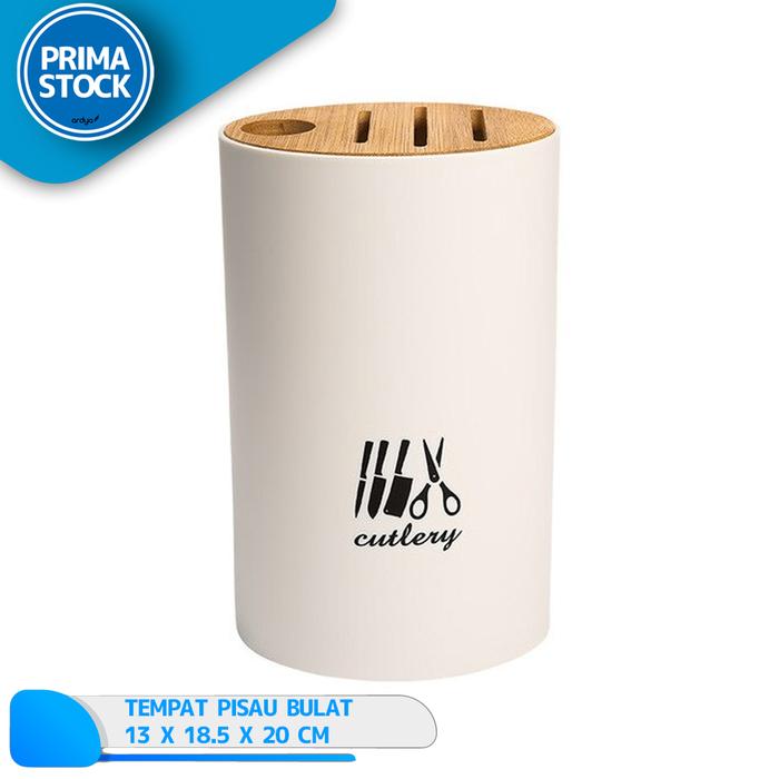 Gambar TEMPAT PISAU GUNTING SENDOK KNIFE HOLDER MINIMALIS MODERN BULAT NORDIC - Putih dari Prima Stock undefined Tokopedia