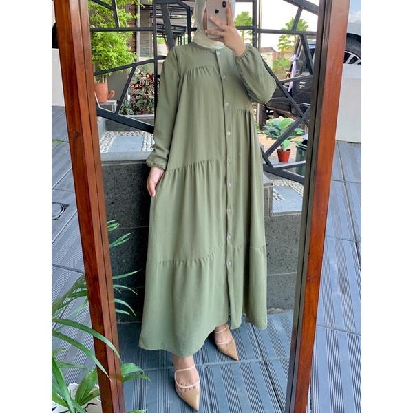 Gambar Gamis Alea Maxy Wanita - Hijau Sage dari Tokogo.id undefined Tokopedia