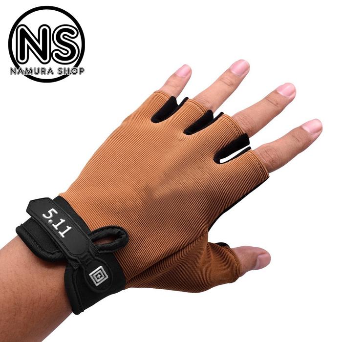 Gambar [SARUNG TANGAN 511] Sarung Tangan 5.11 Gloves Half Finger Super Serat Sarung Tangan - Cokelat dari namurashop25 undefined Tokopedia