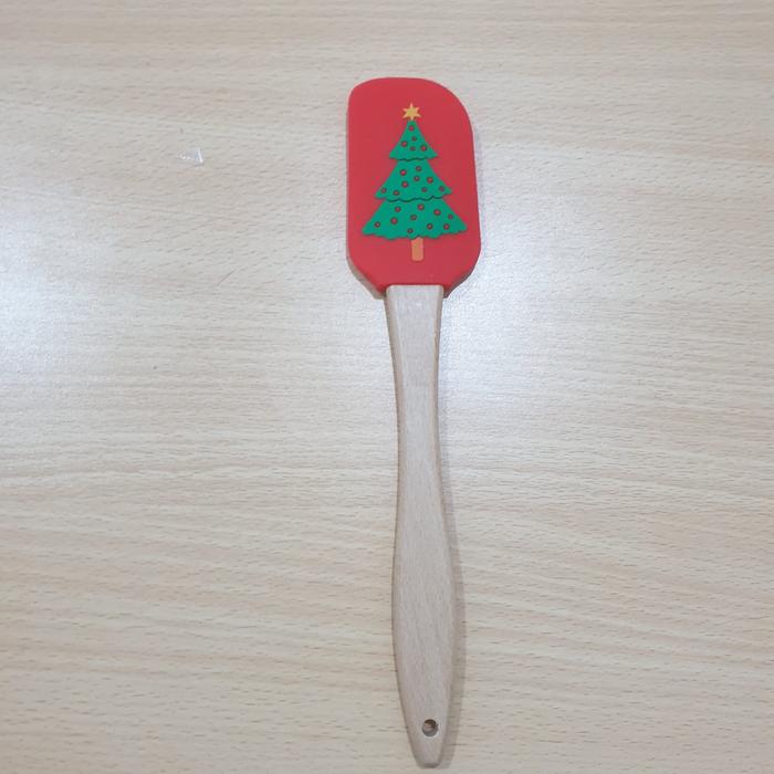 Gambar Spatula Silikon Natal Xmas Gagang Kayu Motif Christmas Wood Handle - No. 6 dari Forbake undefined Tokopedia