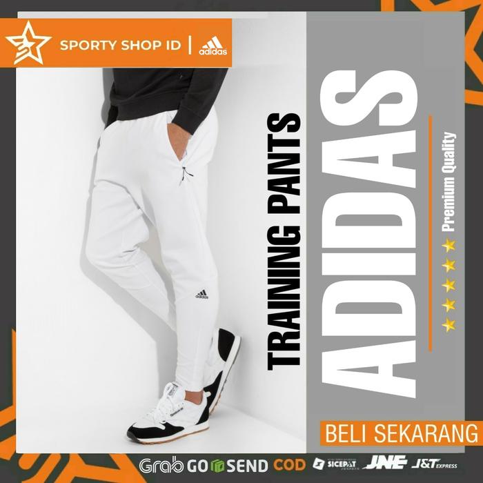 Gambar CELANA TRAINING OLAHRAGA RUNNING PRIA ADIDAS ZNE HITAM GRADE ORIGINAL - Putih, XL dari SportyShopID undefined Tokopedia