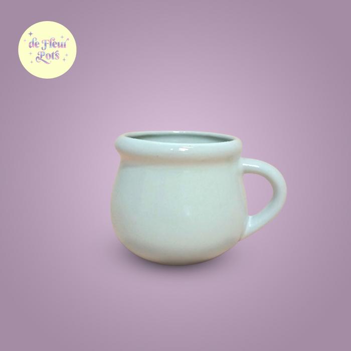 Gambar Pot Keramik de Fleur Pots — ✿ SOLEIL ✿ POT SUKULEN / POT KAKTUS - Putih dari de Fleur Pots undefined Tokopedia
