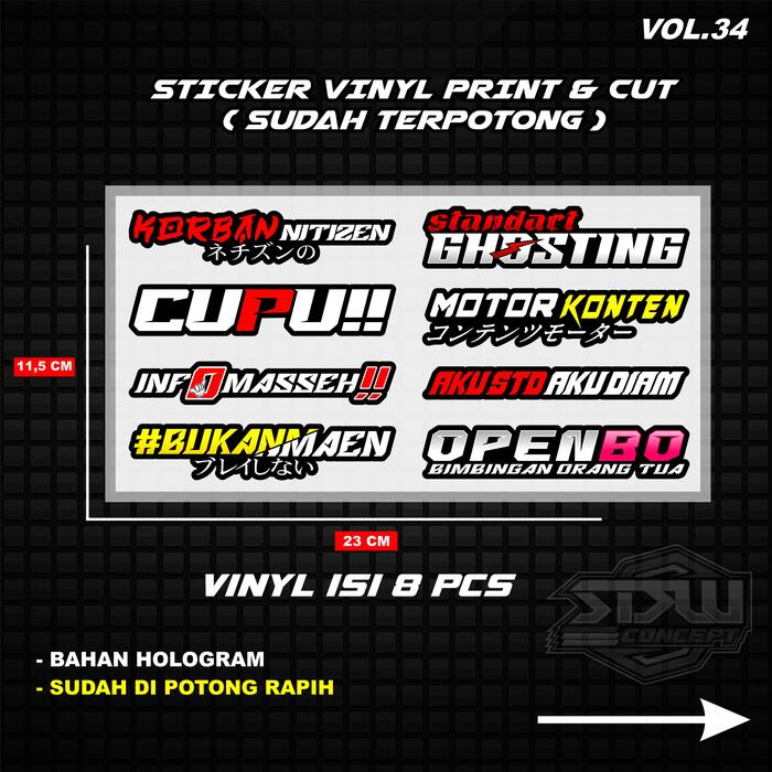 Gambar Stiker Print Cut Stiker Helm Stiker Motor Variasi - VOL.34 VINY dari sdw sticker undefined Tokopedia