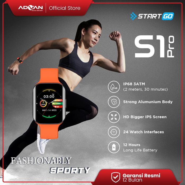 Gambar Advan StartGo S1 Pro Smartwatch 1.69” IPS Screen | 15 Sports | SpO2 - Orange dari Advan Store undefined Tokopedia