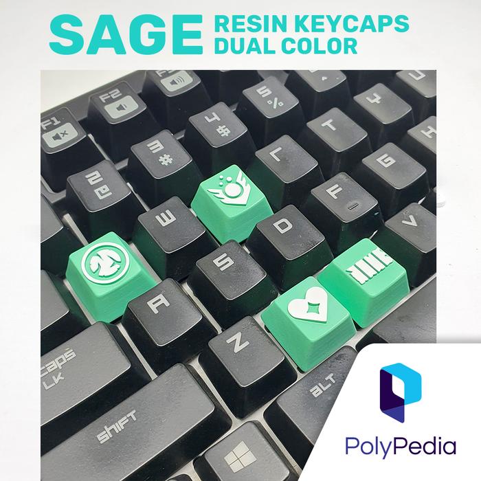 Gambar Valorant Sage Resin Keycaps Dual Color - Custom Airbrush dari PolyPediaid undefined Tokopedia