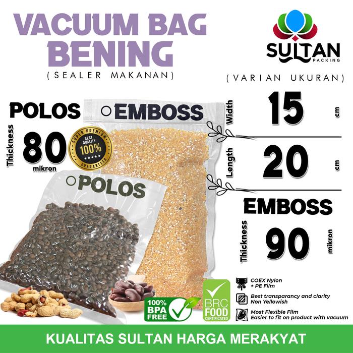 Gambar Plastik Vacuum Bag 15x20cm POLOS / EMBOSS Vacum Vakum Sealer / Satuan - Polos dari Sultan Packing undefined 5 Tokopedia