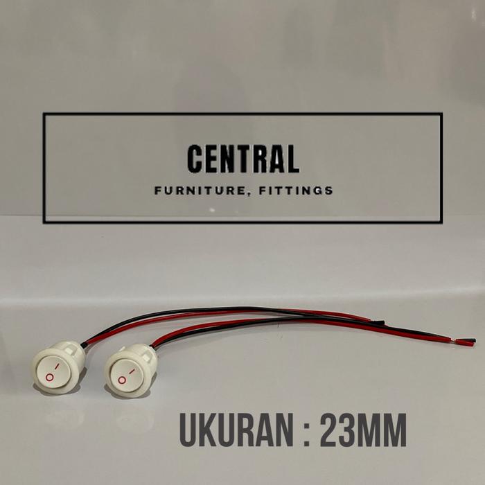 Gambar Saklar Tombol Switch ON OFF Kabel Tanam Bulat Putih Hitam 23mm - Putih dari CENTRAL FURNITURE FITTINGS undefined Tokopedia