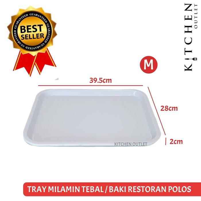 Gambar Nampan Tray Baki Melamin Tebal Berkualitas 40cm x 28cm - Putih 40x28cm dari kitchenoutlet96 undefined Tokopedia