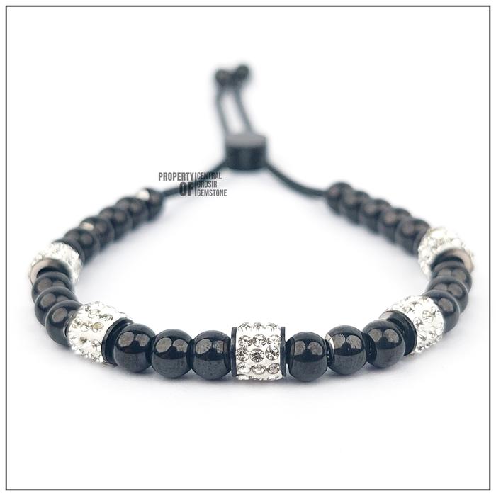 Gambar Gelang Wanita Emas Titanium Diamond - Hitam dari Central Grosir Gemstone undefined Tokopedia