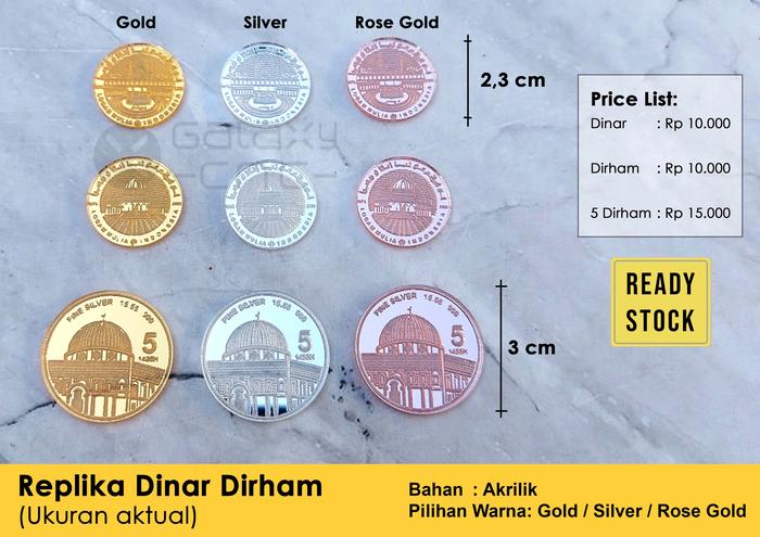 Gambar Replika Dinar Dirham - Dekorasi mahar - Ready Stock - Silver, Dinar dari Surabaya Laser Cutting undefined Tokopedia