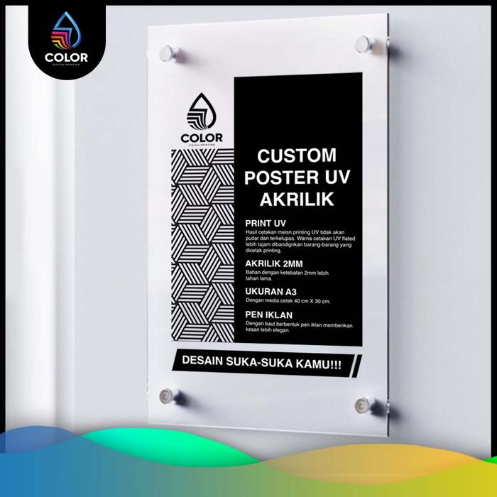 Gambar Poster Frame Akrilik UV / Custom Cetak Poster UV / Poster Print UV - CUSTOM dari Color Digital Printing undefined Tokopedia