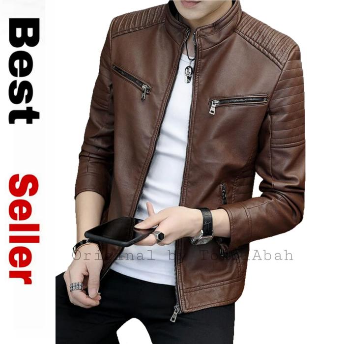 Gambar Jaket Kulit Motor Pria Wanita Model Oscar Steal Exclusive - M dari RM KULIT undefined Tokopedia