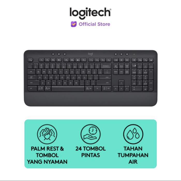 Gambar Logitech Signature K650 Wireless Bluetooth Keyboard with Logi Bolt - Graphite dari Click & Go Tokopedia undefined Tokopedia
