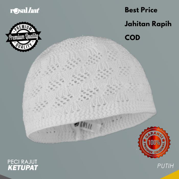 Gambar PECI RAJUT / PECI RAJUT TEBAL / PECI HAJI / PECI RAJUT YAMAN POLOS COD - Putih dari Hijrah Muslim Outfit Store undefined Tokopedia