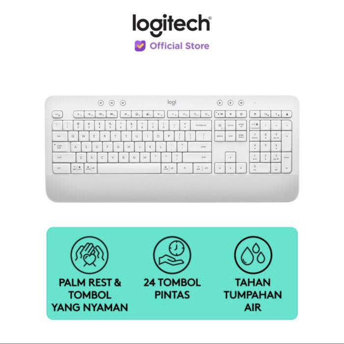 Gambar Logitech Signature K650 Wireless Bluetooth Keyboard with Logi Bolt - Off white dari Click & Go Tokopedia undefined Tokopedia