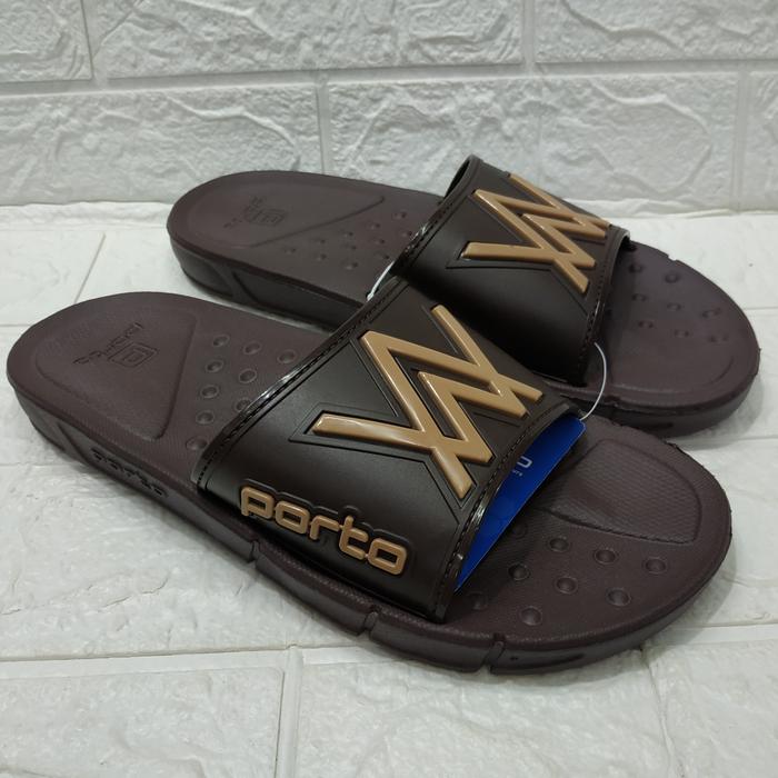 Gambar SANDAL SLIDE SLOP PRIA PORTO 1015 SENDAL SELOP FLIPFLOP KARET PHYLON - Cokelat, 39 dari Toko YSP New undefined Tokopedia