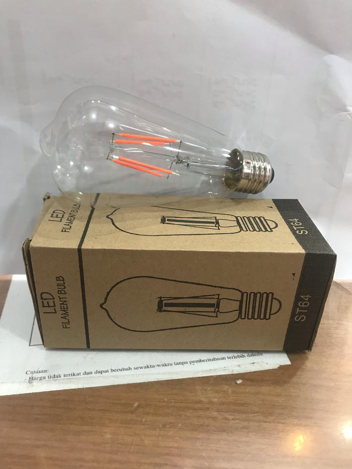 LAMPU LED FILAMEN ST64 EDISON WARNA WATT 4WATT 4W W Putih